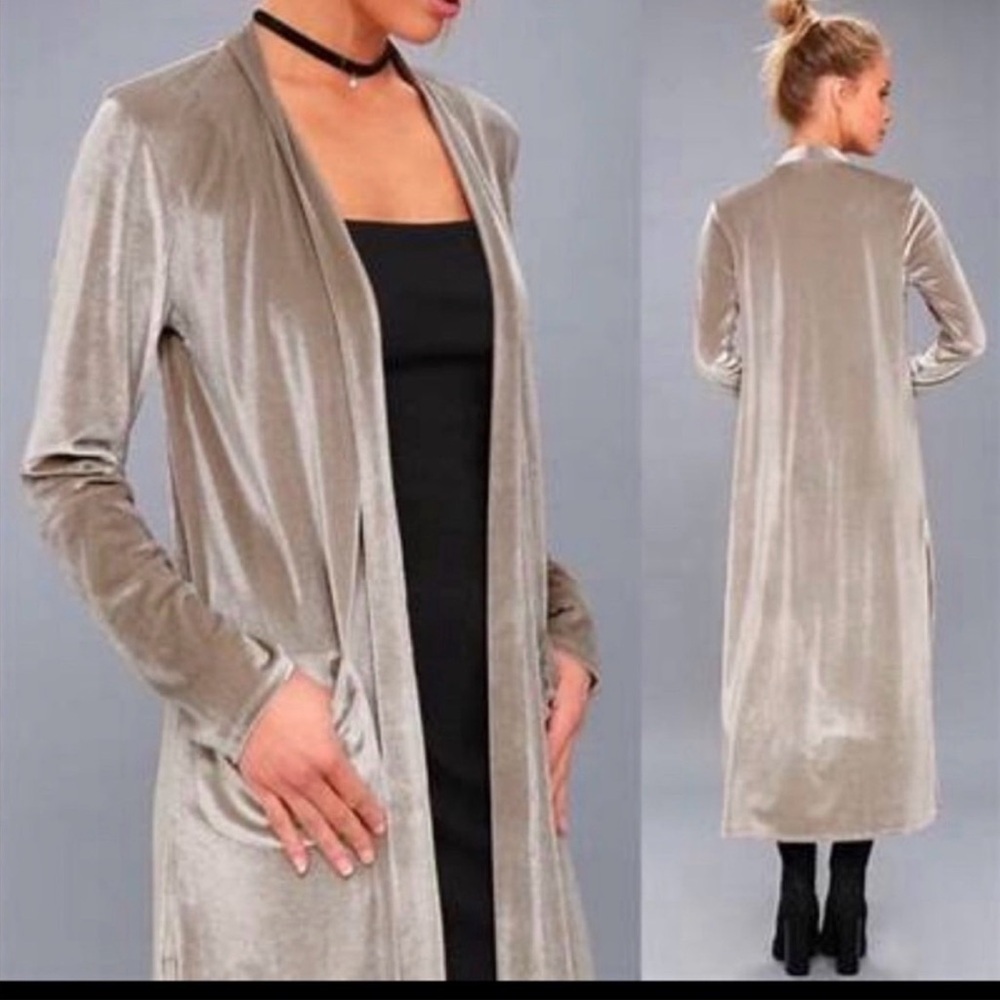 Young Fabulous & Broke Champagne Velvet Duster Whimsy Large